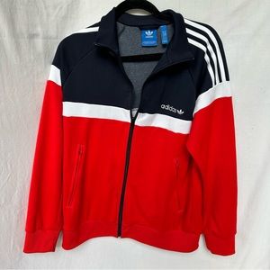 Adidas Navy Red White Zip Up Track Jacket Size M